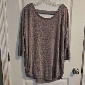Maurices Pink Heathered Knit Sweater in Gray